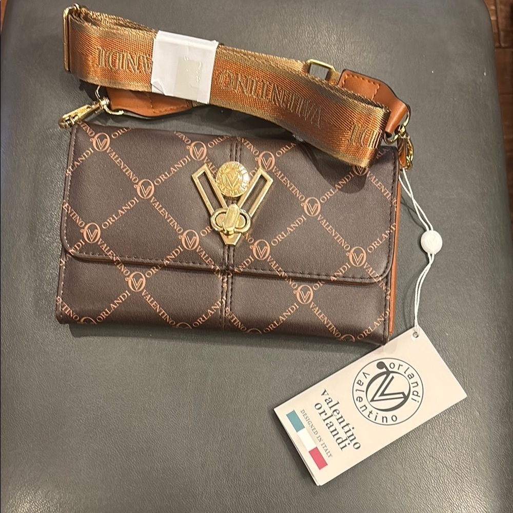 NWT Valentino Orlandi Brown Crossbody Bag